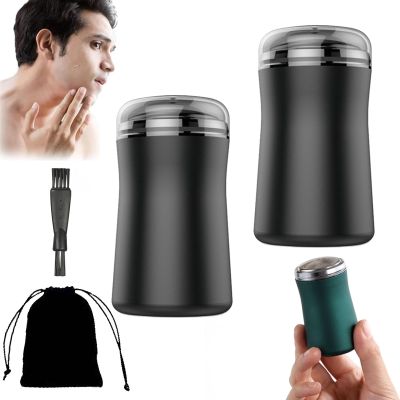 Ailsion Pocket Size Washable Electric Razor, Ailsion Shaver, Ailsion Pocket Shaver, Pocket Size Portable Shaver Wet and Dry Mens Razor USB, Electric Razor for Men Face Clean (2Pcs-Black)