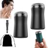 Ailsion Pocket Size Washable Electric Razor, Ailsion Shaver, Ailsion Pocket Shaver, Pocket Size Portable Shaver Wet and Dry Mens Razor USB, Electric Razor for Men Face Clean (2Pcs-Black) view 1