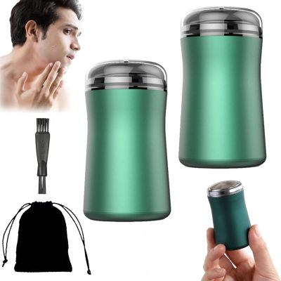 Ailsion Pocket Size Washable Electric Razor, Ailsion Shaver, Ailsion Pocket Shaver, Pocket Size Portable Shaver Wet and Dry Mens Razor USB, Electric Razor for Men Face Clean (2Pcs-Green)