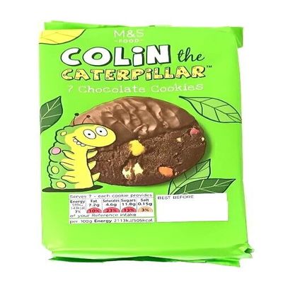 M&S Food 7 Chocolate Cookies Colin the Caterpillar 200g - 2 Pack in a Premier Life Store Box