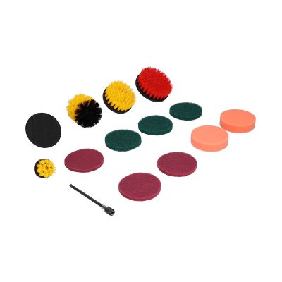 14PCS Drill Brush Attachment Set Power Scrubber Kit Scrub Brush Scrubbing Pads Cleaning Kit 14PCS Drill Brush Attachment Set for Family
