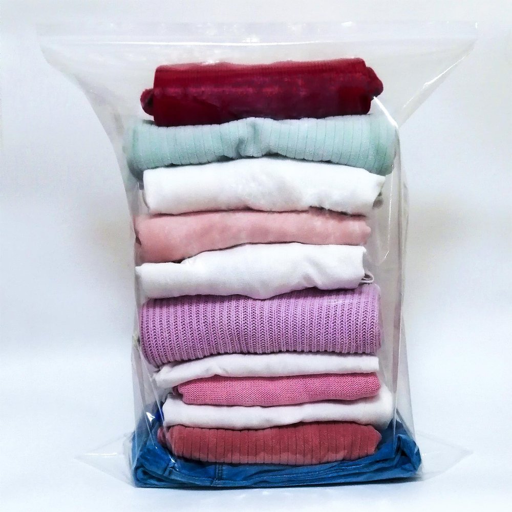 [12 Pack] 16'' x 18'' Large Plastic Bags for Storage, 3.5 Gallon Clear Freezer Bags, Heavy-Duty Reclosable Zipper Storage Bags for Clothes,Traveling, Moving, BPA-Free (3.5 Gallon(12 Pack))
