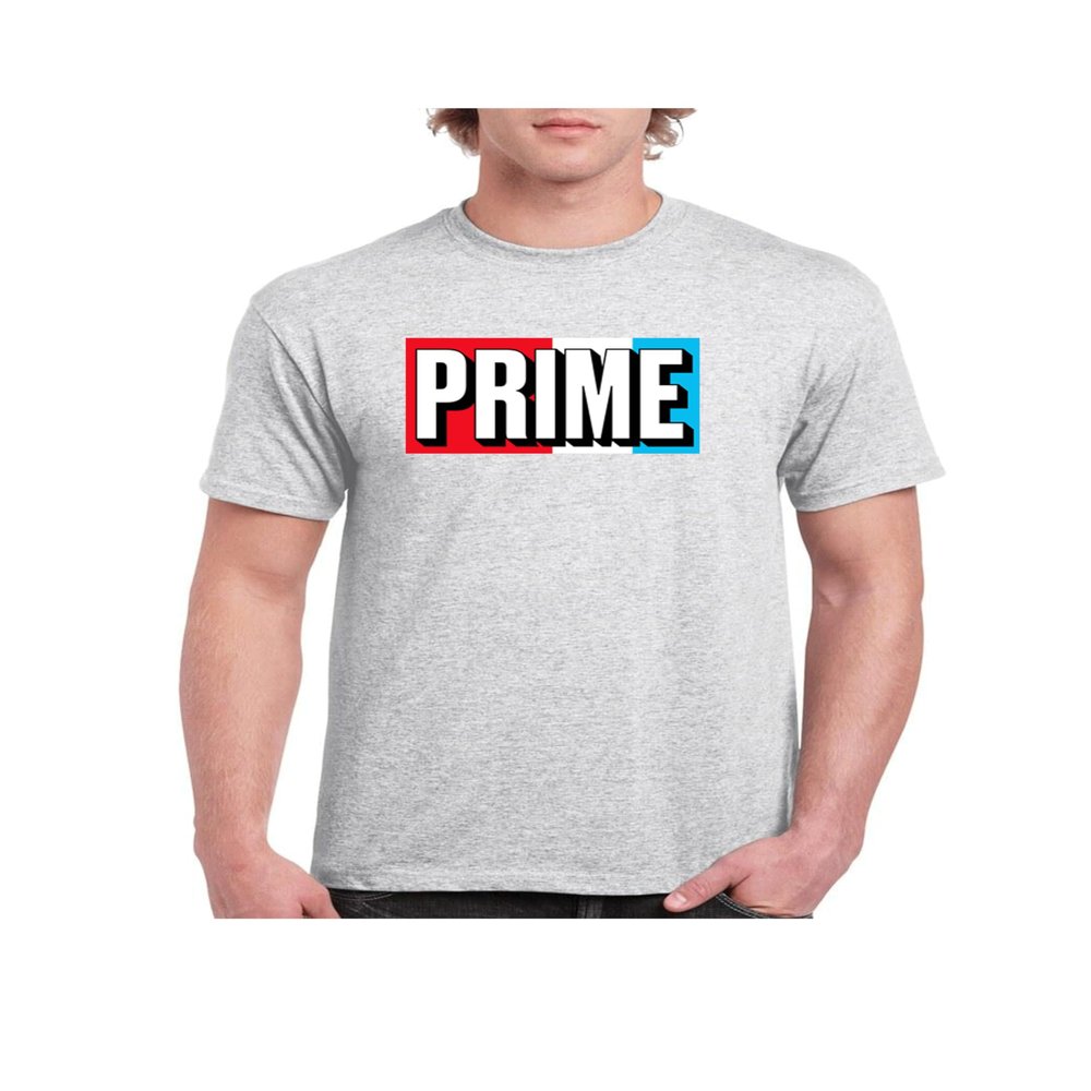 Moonbow Printed Prime Drink Hydration Flavour Logan Paul KSI Funny Unisex Youtuber T-Shirt Grey