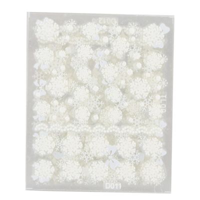 Christmas Nail Art Stickers Easy Transfer Decals for DIY Decoration with Snowflake Reindeer and Santa Claus Patterns 12 Sheets (Snowflake style)