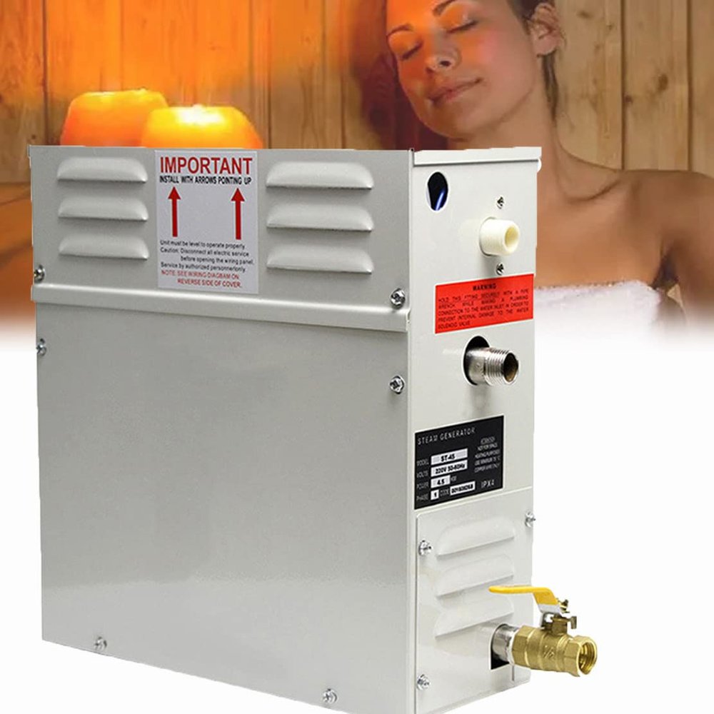 CYMYYDS Sauna Shower Steam Generator, Electric Sauna Heater Stove Home Use Heating Furnace Room SPA Steam Bath, Automatically Drain, Heat Storage 35-55 ,9KW-220V
