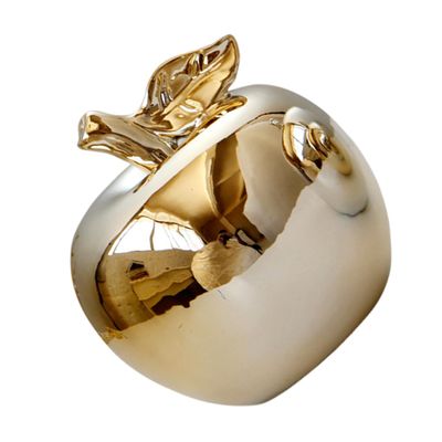1pc Ceramic Ornament Statue Decor Table Top Decor Miniture Decoration Fruits Ornament Fake Apples Decor Artificial Apples Ceramics Silver Ceramic Fruit Adorable Decor ( Color : Golden , Size : 10.5X10