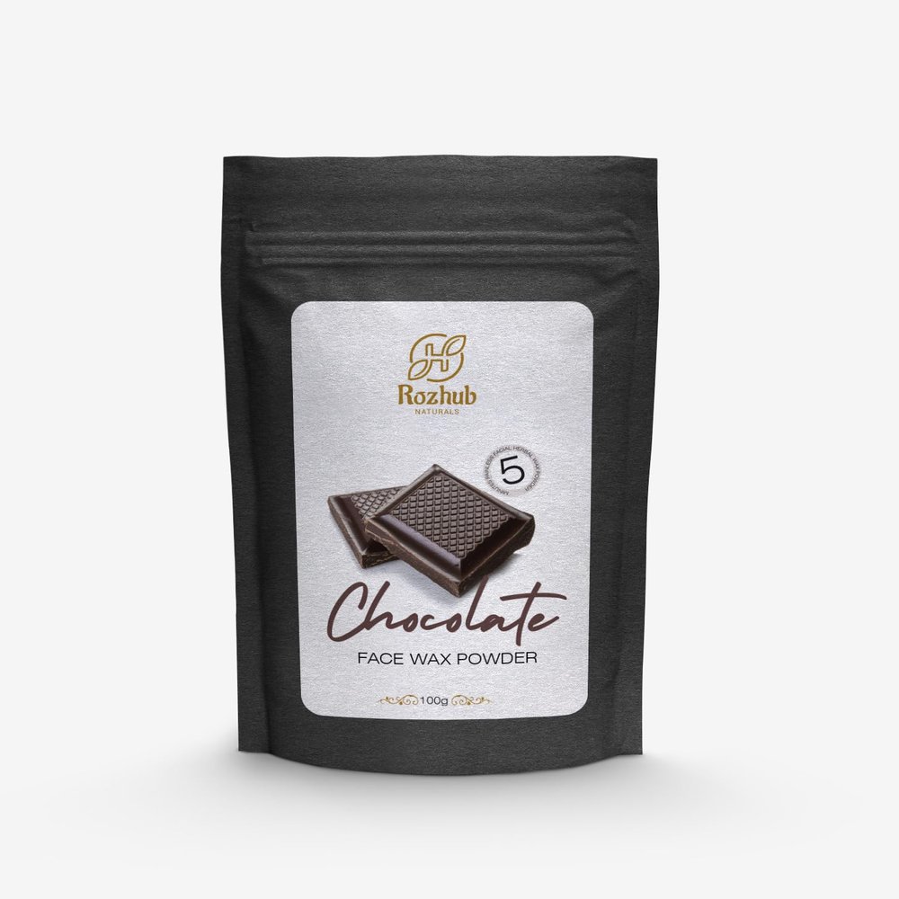 Rozhub Naturals Chocolate Facial Wax Powder, 5 min Painless Natural Face Hair Removal Waxing Powder, Easy to use at home, No chemicals - No Irritation, No Skin rashes -100gm
