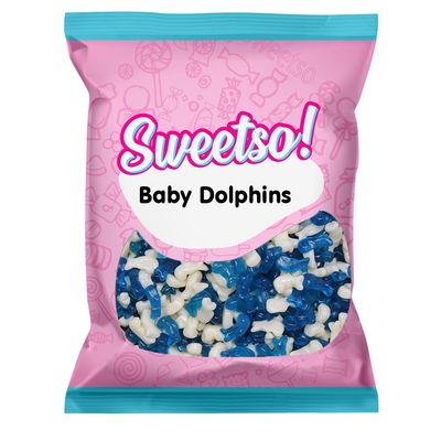 Sweetso 1KG Baby Dolphins Pick n Mix Sweets Sharing Bag - Blue and White Candy for Sweet Tooths Treats