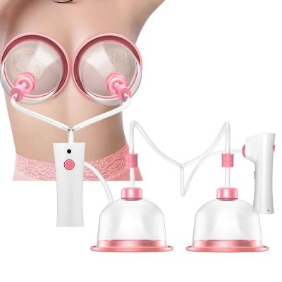XJZHANG Electric Breast Nipple Massager, Chest Massage Machine with Simulated Human Massage Technique, Negative Pressure Vacuum Breast Cup Liposuction Device for Chest Enlargement Enhance