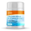 Calcium 800mg and Vitamin D3 5g per Serving /90 Tablets by Sunshine Nutrition, Made in UK view 1