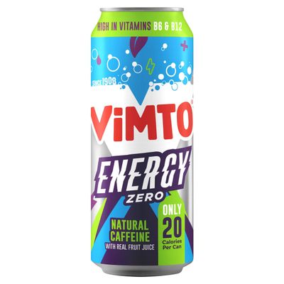 Vimto Energy Zero Natural Caffeine with Real Fruit Juice, 500ml