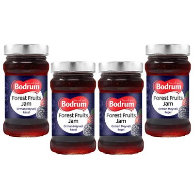 Bodrum Forest Fruit Jam 380g | Rich and Vivid Flavour Preserved Fruit | Sweet & Tart Flavors | Spreadable Texture | Unique & Delicious Taste | Turkey Origin (Forest Fruit Jam, 4 Pack)