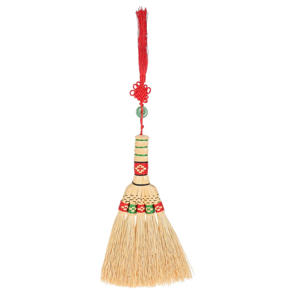 Homoyoyo Household Corn Broom Chinese Style Handle Natural Material Dust Brush for Cleaning for Bed Sofa Carpet Hard Reach Areas Wear-resistant