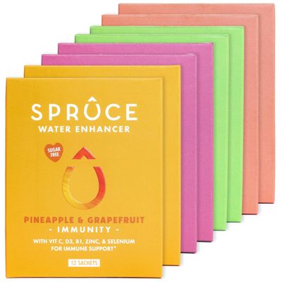 Sugar-Free, Low Calorie Water Enhancer  Hydrate, Support Immunity, Heart, Brain & Bones, Boost Metabolism & Energy with Ginseng & Ginkgo, 4 Flavours  Raspberry, Cherry, Lime, Pineapple, 96 Sachets