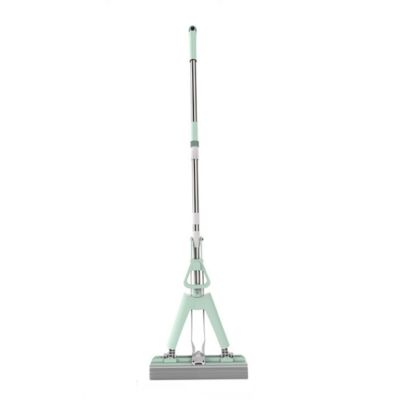 Floor Mop, Microfibre Flat Mop with Integrated Wringing System, Wet Dry and Dust Mop for Hardwood, Laminate & Tile,Stainless Steel Handle and Extension (Color : Green, Size : 3 pieces of cloth)