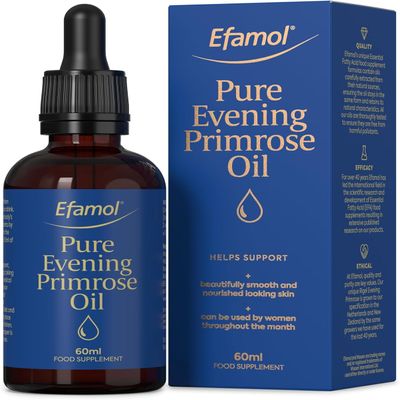 Efamol Pure Evening Primrose Oil - 60ml | High Strength Evening Primrose Oil Liquid | Menopause Supplements for Smoother, Softer Skin | Vitamin E