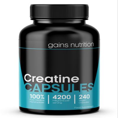 GN Creatine Capsules | 240 Creatine Monohydrate Capsules for Men & Women | High Strength 4200mg Creatine-Monohydrate Per Serving | Non-GMO, Gluten & Filler Free