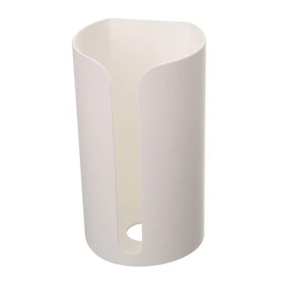 Kitchen Garbage Bags Storage Rack Plastic Bags Holder Punch-free Self-adhesive Wall-mounted Household Bathroom Organizer Box (Color : White)
