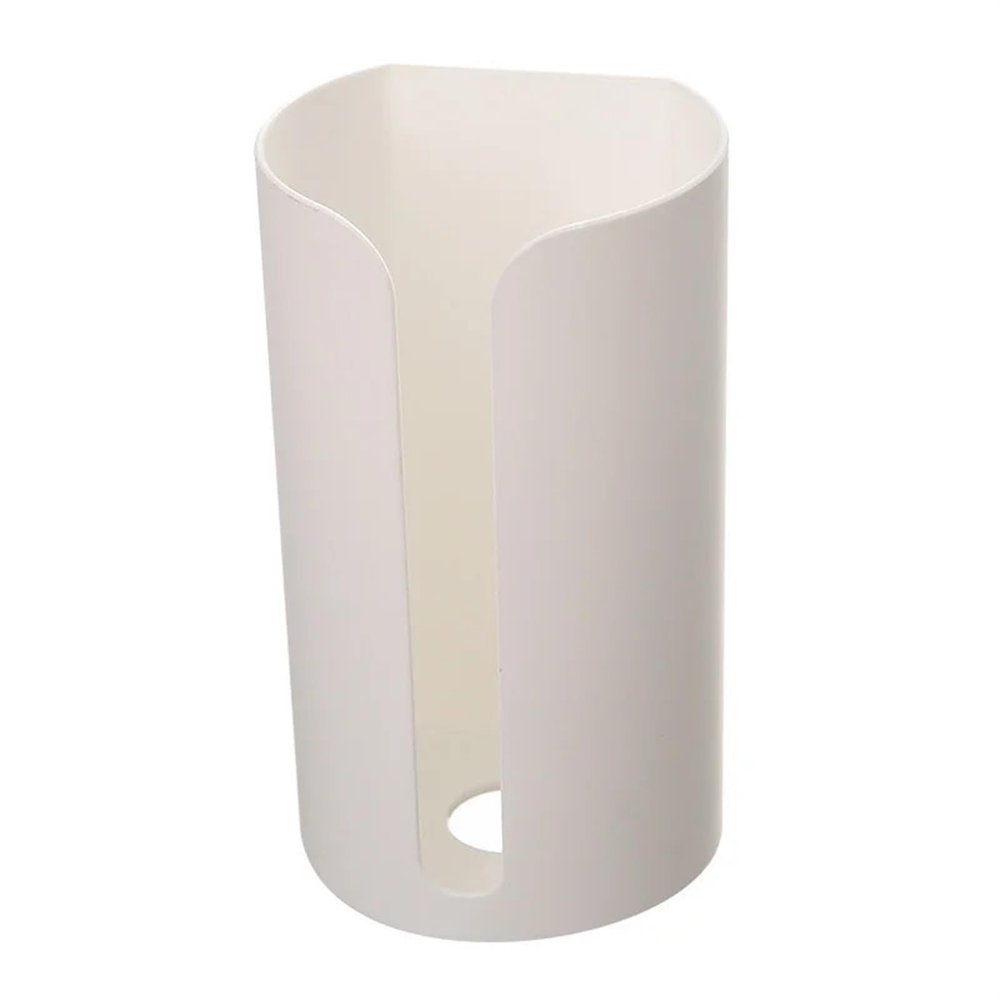 Kitchen Garbage Bags Storage Rack Plastic Bags Holder Punch-free Self-adhesive Wall-mounted Household Bathroom Organizer Box (Color : White)