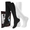 cerpite Zipper Compression Socks Men & Women - 2 Pairs Of 15-20mmhg Closed Toe Compression Socks Knee High,Suit For Running,, Black White, 3XL view 1