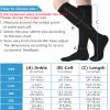 cerpite Zipper Compression Socks Men & Women - 2 Pairs Of 15-20mmhg Closed Toe Compression Socks Knee High,Suit For Running,, Black White, 3XL view 4