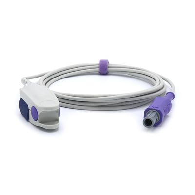 skmeditec Compatible with Comen Spo2 Sensor with digital SpO2 technology, 9.8FT Adult Clip Probe Cable with 6-pin 40 keyed Connector, Replacement Cord