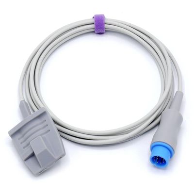 skmeditec Compatible with Comen Spo2 Sensor with Masimo SpO2 technology, 9.8FT Large Sleeve Probe Cable with12 pins connector, Replacement Cord