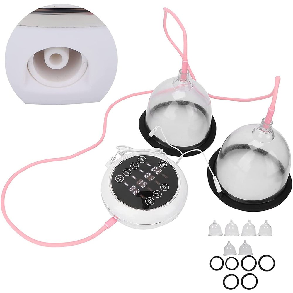 XJZHANG Breast Massager Cup, Electric Micro Current Breast Massager Vacuum Cup Therapy Breast Massage Machine for Breast Enlargement Body Skin Tightening