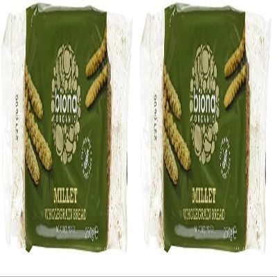 Biona Organic Millet Wholegrain Bread, 250g (Pack of 2)