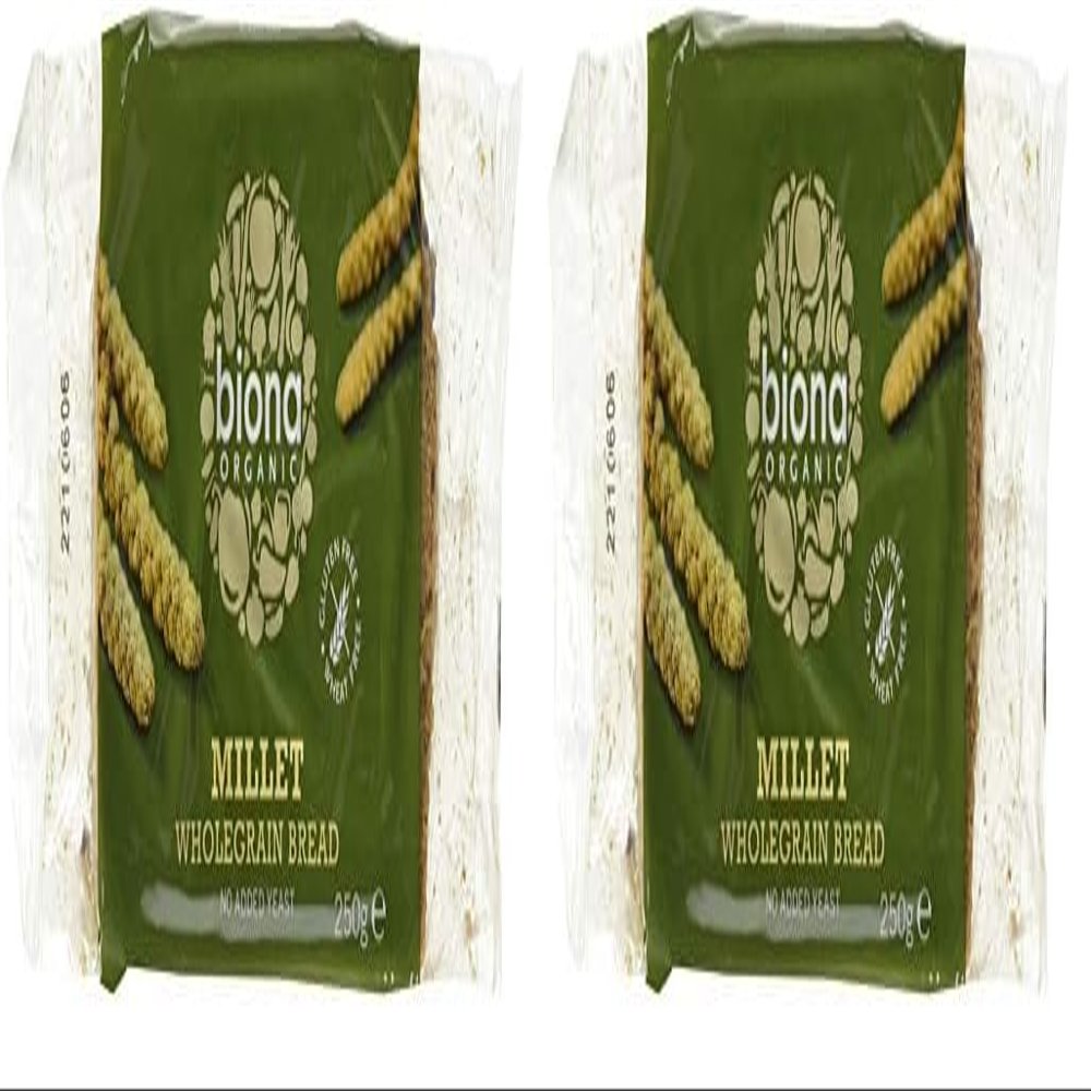 Biona Organic Millet Wholegrain Bread, 250g (Pack of 2)