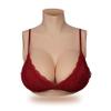 HUANQIN Simulation Boob Fake Breasts False Breasts False Boobs Silicone Filled K Cup, Drag Queen Transgender Cosplay Realistic Breastplate, Fake Breasts for Cosplay Silicone Cosplay Boobs, Ivory view 1