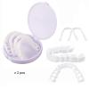 Flipped Warmth 2 Pairs Perfect Smile False Teeth Veneers Top and Bottom Fake Teeth Cosmetic Teeth Veneers Instant Comfort Fit Whitening Denture Cover Snap on Dentures for Men and Women view 2