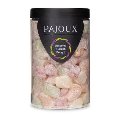 Pajoux Turkish Delight Assorted (Large) 295g | Lokum, Traditional Lokum Dessert, Handmade, Vegan & Vegetarian Friendly, Turkish Delight in a Gift Jar