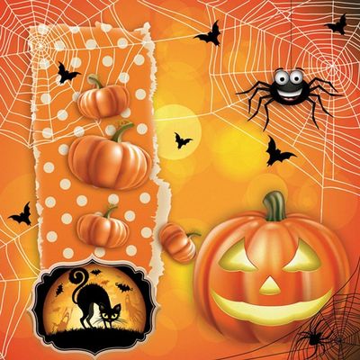20 Napkins Autumn Halloween Party Table Decoration Paper Napkins with Motif Also for Decoupage and Decoupage 33 x 33 cm