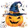 20 Serviettes Halloween Scary Pumpkin with Hat as Table Decoration Paper Napkins with Motif Also for Decoupage and Decoupage 33 x 33 cm view 1