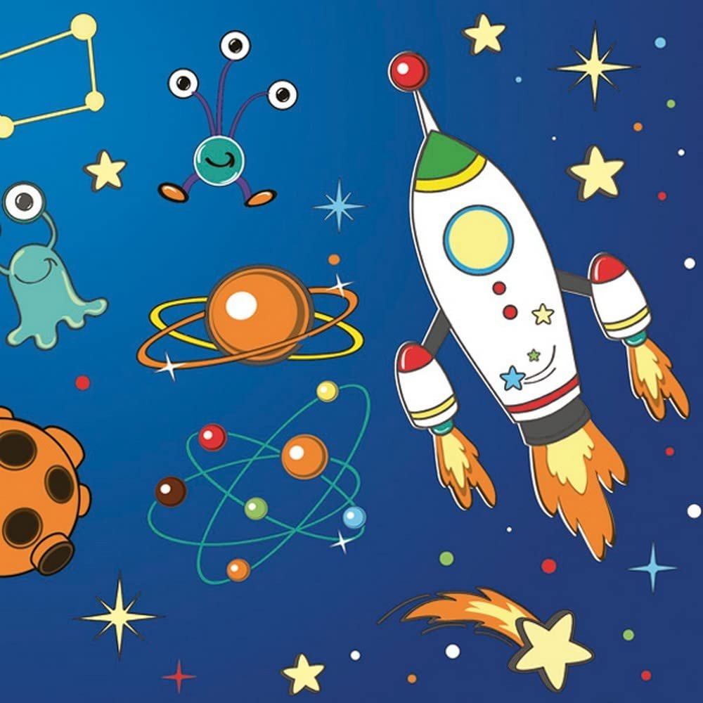 20 Children's Napkins Aliens and Rockets in Space as Table Decoration Paper Napkins with Motif Also for Decoupage and Decoupage 33 x 33 cm
