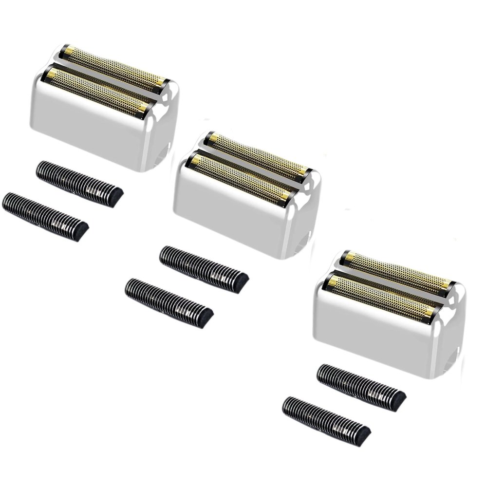 3 pack Professional Replacement Foil and Cutters Compatible with BaBylissPRO Barberology Double Foil FXFS2 Shaver Replacement Heads,silver