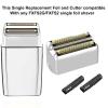 3 pack Professional Replacement Foil and Cutters Compatible with BaBylissPRO Barberology Double Foil FXFS2 Shaver Replacement Heads,silver view 3