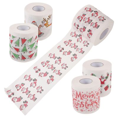 Abaodam 5 Rolls Christmas Toilet Paper Retro Decor Washcloths Towel Bag Supply Holiday Party Napkin Present Christmas Supplies Napkins Napkin for Christmas Father Festive Tissue Paper