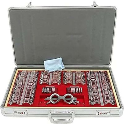 DPDZSW 266 PCS Optical Trial Lens Set, Optometry Kit with Measuring Glasses Test Frame, Optometry Optical Instrument, Aluminum Storage Case Optometry Box