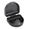 Heveer Retainer Case Denture Box Round Dental Retainer Box Braces Case for Invisable Aligner Mouthguards Braces Dentures Black view 1