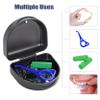 Heveer Retainer Case Denture Box Round Dental Retainer Box Braces Case for Invisable Aligner Mouthguards Braces Dentures Black view 3