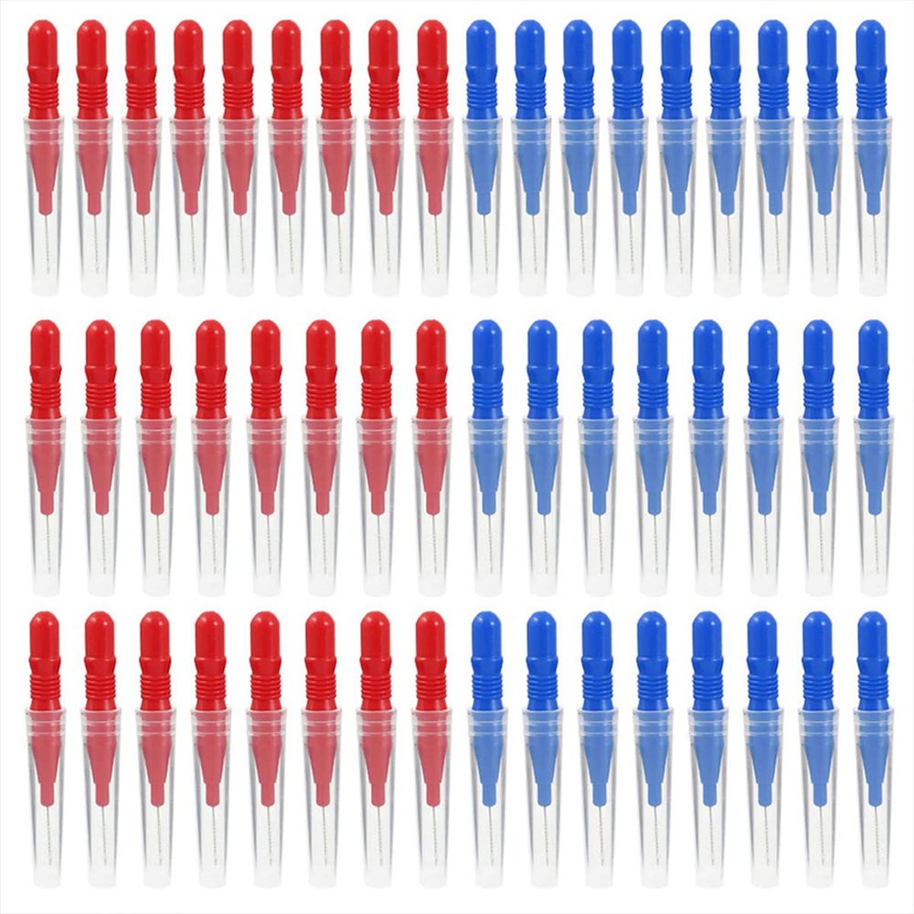 50Pcs Interdental Brushes, Soft Dental Oral Floss Clean Brushes Toothpicks Tooth Flossing Head, Oral Dental Hygiene Brush, Mini Tooth Cleaning Tool for Gaps Between Teeth