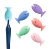 Andiker Toothbrush Head Covers, 6Pcs Cute Fish-Shaped Silicone Travel Toothbrush Head Cover, Fresh Macarone Color Portable Toothbrush Brush Caps for Business Trip, Toothbrush Storage (6) view 1