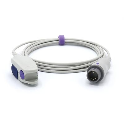 skmeditec Compatible with Hawtime/Zoncare Spo2 Sensor with Digital SpO2 technology, 9.8FT Large Clip Probe Cable with 6 Pins Connector, Replacement Cord