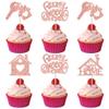 24Pcs Sweet Home Cupcake Toppers Rose Gold Glitter Welcome Home Cupcake Picks Key Lock Housewarming Cupcake Toppers New Home Theme Party Cake Decorations Supplies view 1