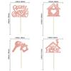 24Pcs Sweet Home Cupcake Toppers Rose Gold Glitter Welcome Home Cupcake Picks Key Lock Housewarming Cupcake Toppers New Home Theme Party Cake Decorations Supplies view 2