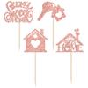 24Pcs Sweet Home Cupcake Toppers Rose Gold Glitter Welcome Home Cupcake Picks Key Lock Housewarming Cupcake Toppers New Home Theme Party Cake Decorations Supplies view 3