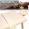 3PCS Microfiber Massage Table Sheet Set,Beauty Massage Bed Cover Polyester Fibre Massage Couch Cover,Premium Facial Bed Cover,Includes Flat,Fitted Sheets and Face Cradle Cover,for Beauty Salon Spa view 2
