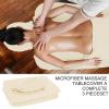3PCS Microfiber Massage Table Sheet Set,Beauty Massage Bed Cover Polyester Fibre Massage Couch Cover,Premium Facial Bed Cover,Includes Flat,Fitted Sheets and Face Cradle Cover,for Beauty Salon Spa view 3